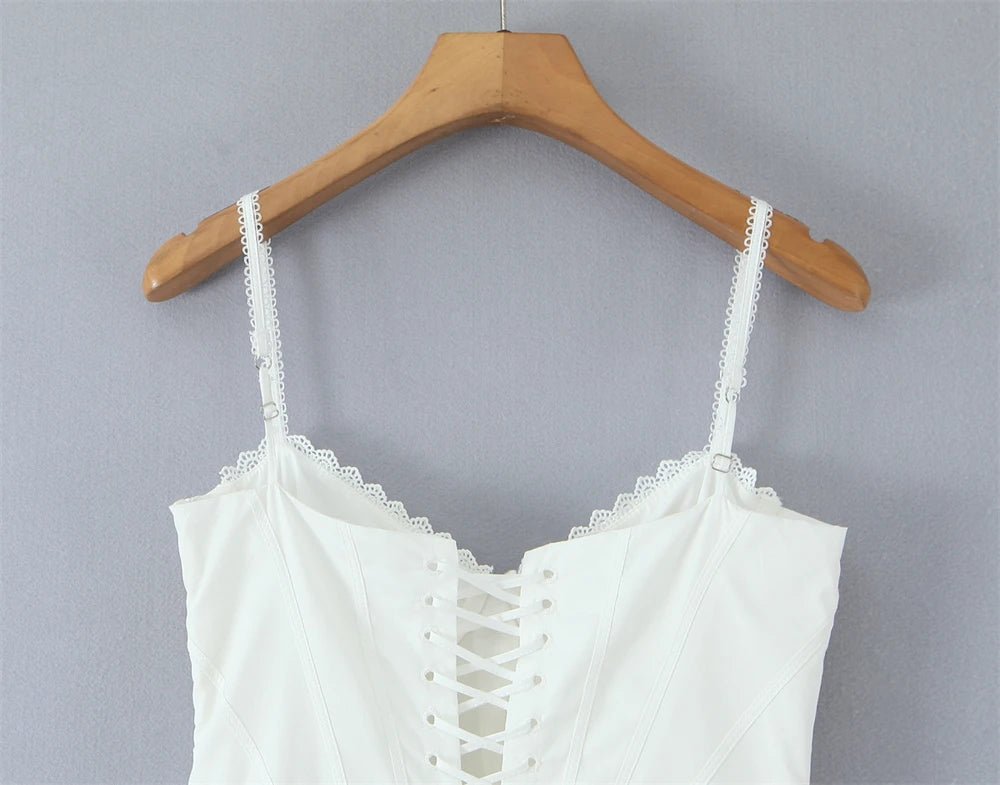 Summer Vintage White Lace - Panelled Cotton Dresses for Women Elegance - American Thistle Summer Vintage White Lace - Panelled Cotton Dresses for Women Elegance