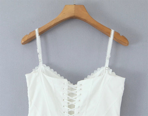 Summer Vintage White Lace - Panelled Cotton Dresses for Women Elegance - American Thistle Summer Vintage White Lace - Panelled Cotton Dresses for Women Elegance