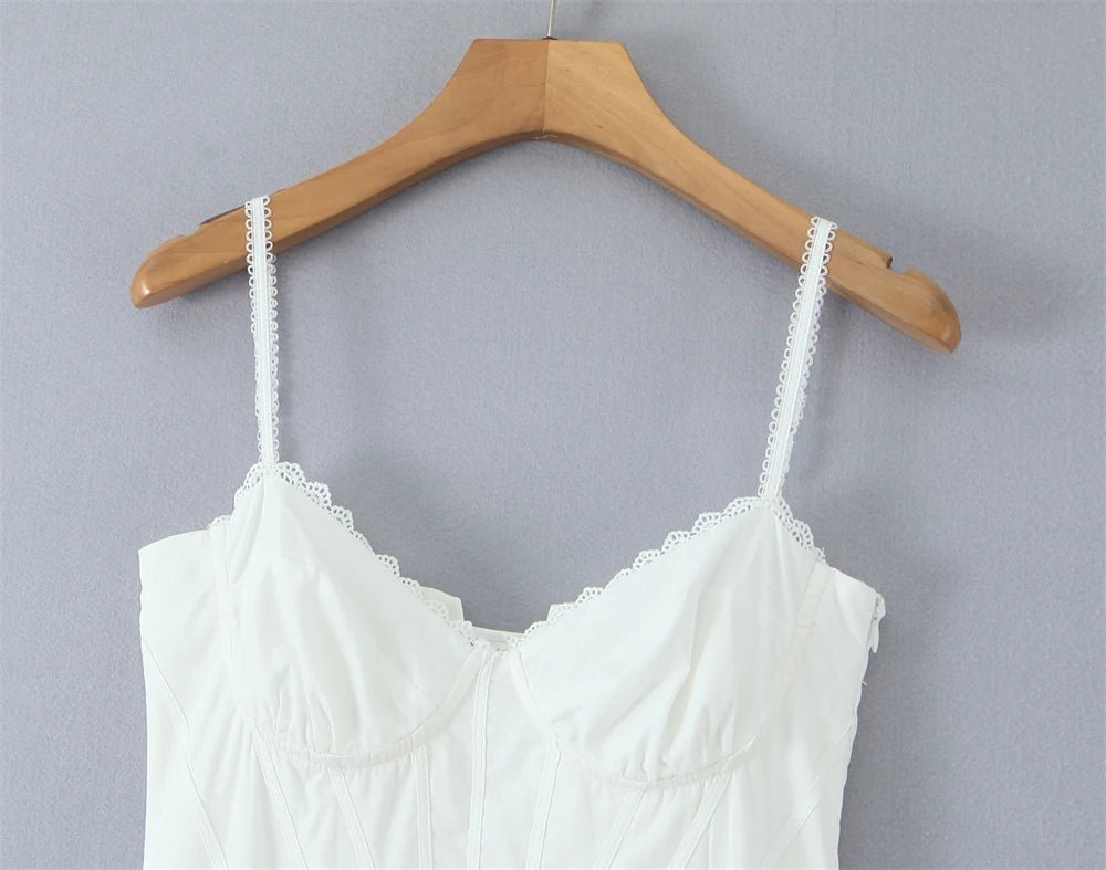 Summer Vintage White Lace - Panelled Cotton Dresses for Women Elegance - American Thistle Summer Vintage White Lace - Panelled Cotton Dresses for Women Elegance