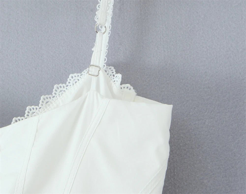 Summer Vintage White Lace - Panelled Cotton Dresses for Women Elegance - American Thistle Summer Vintage White Lace - Panelled Cotton Dresses for Women Elegance