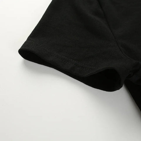 Summer Women Black Short T-Shirts Sexy Crop Tops Short Sleeve Bandage Tee Tops Female Shirts with String Wrap - American Thistle Summer Women Black Short T-Shirts Sexy Crop Tops Short Sleeve Bandage Tee Tops Female Shirts with String Wrap