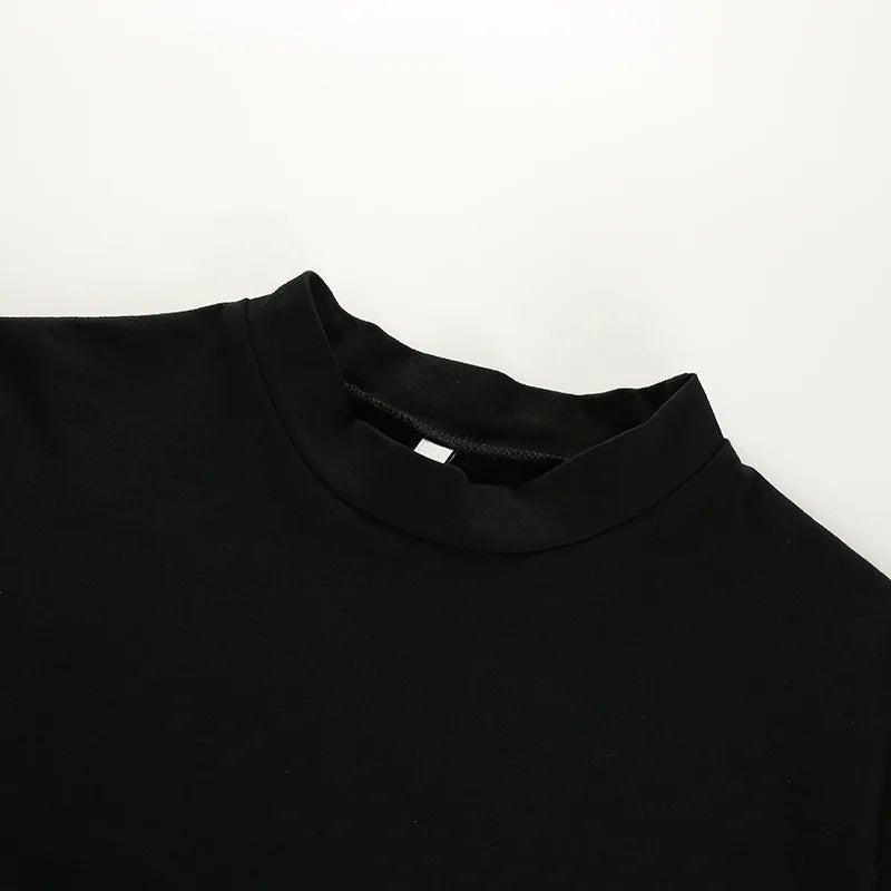 Summer Women Black Short T-Shirts Sexy Crop Tops Short Sleeve Bandage Tee Tops Female Shirts with String Wrap - American Thistle Summer Women Black Short T-Shirts Sexy Crop Tops Short Sleeve Bandage Tee Tops Female Shirts with String Wrap