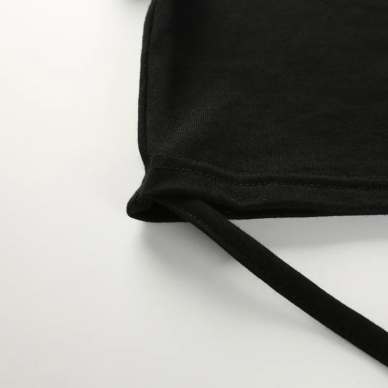 Summer Women Black Short T-Shirts Sexy Crop Tops Short Sleeve Bandage Tee Tops Female Shirts with String Wrap - American Thistle Summer Women Black Short T-Shirts Sexy Crop Tops Short Sleeve Bandage Tee Tops Female Shirts with String Wrap