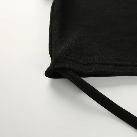 Summer Women Black Short T-Shirts Sexy Crop Tops Short Sleeve Bandage Tee Tops Female Shirts with String Wrap - American Thistle Summer Women Black Short T-Shirts Sexy Crop Tops Short Sleeve Bandage Tee Tops Female Shirts with String Wrap