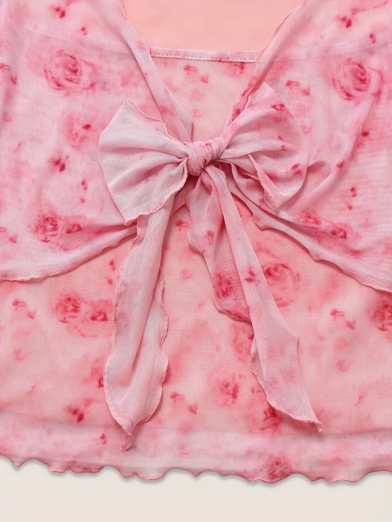 Summer Women's Floral Printed Sweet V - Neck Mesh Long Sleeve - American Thistle Summer Women's Floral Printed Sweet V - Neck Mesh Long Sleeve