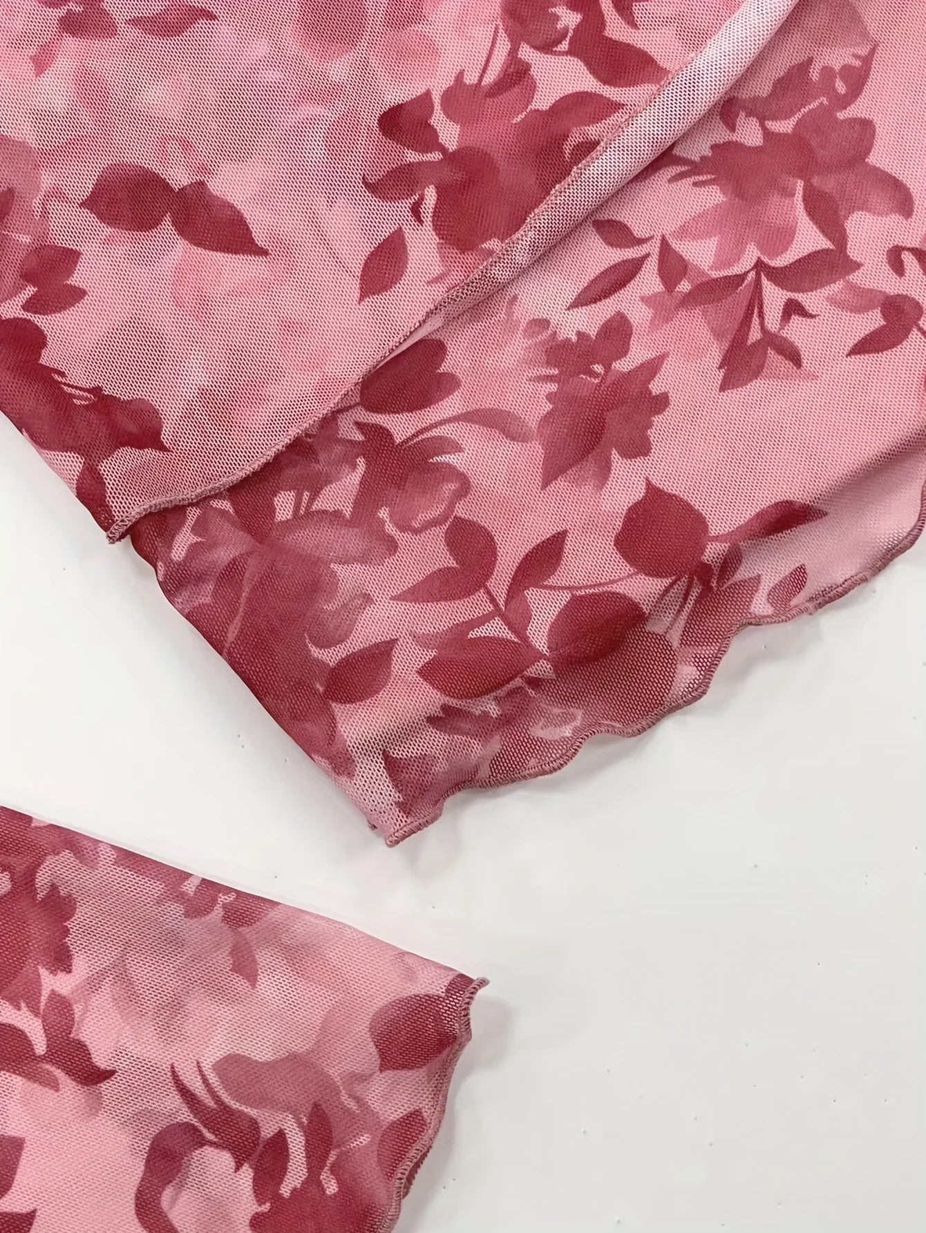 Summer Women's Floral Printed Sweet V - Neck Mesh Long Sleeve - American Thistle Summer Women's Floral Printed Sweet V - Neck Mesh Long Sleeve