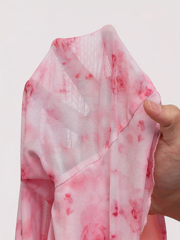 Summer Women's Floral Printed Sweet V - Neck Mesh Long Sleeve - American Thistle Summer Women's Floral Printed Sweet V - Neck Mesh Long Sleeve