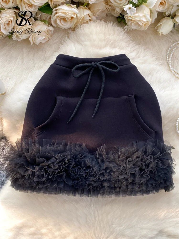 Sweater Skirt with Ballerina Ruffles - American Thistle Sweater Skirt with Ballerina Ruffles
