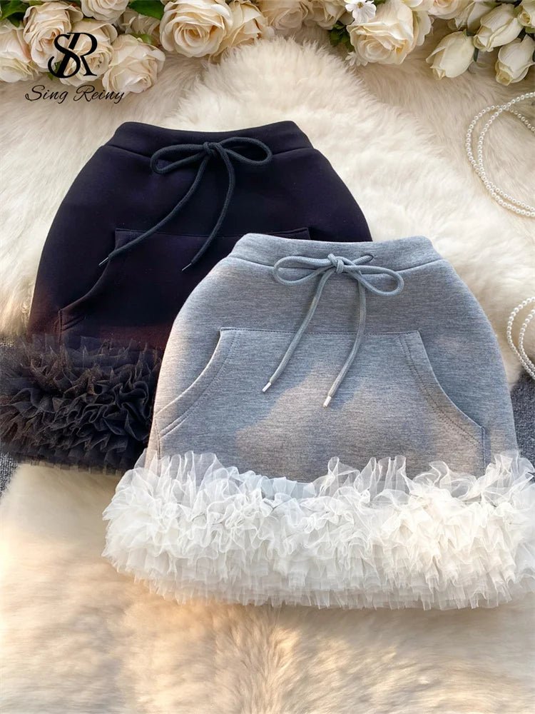 Sweater Skirt with Ballerina Ruffles - American Thistle Sweater Skirt with Ballerina Ruffles