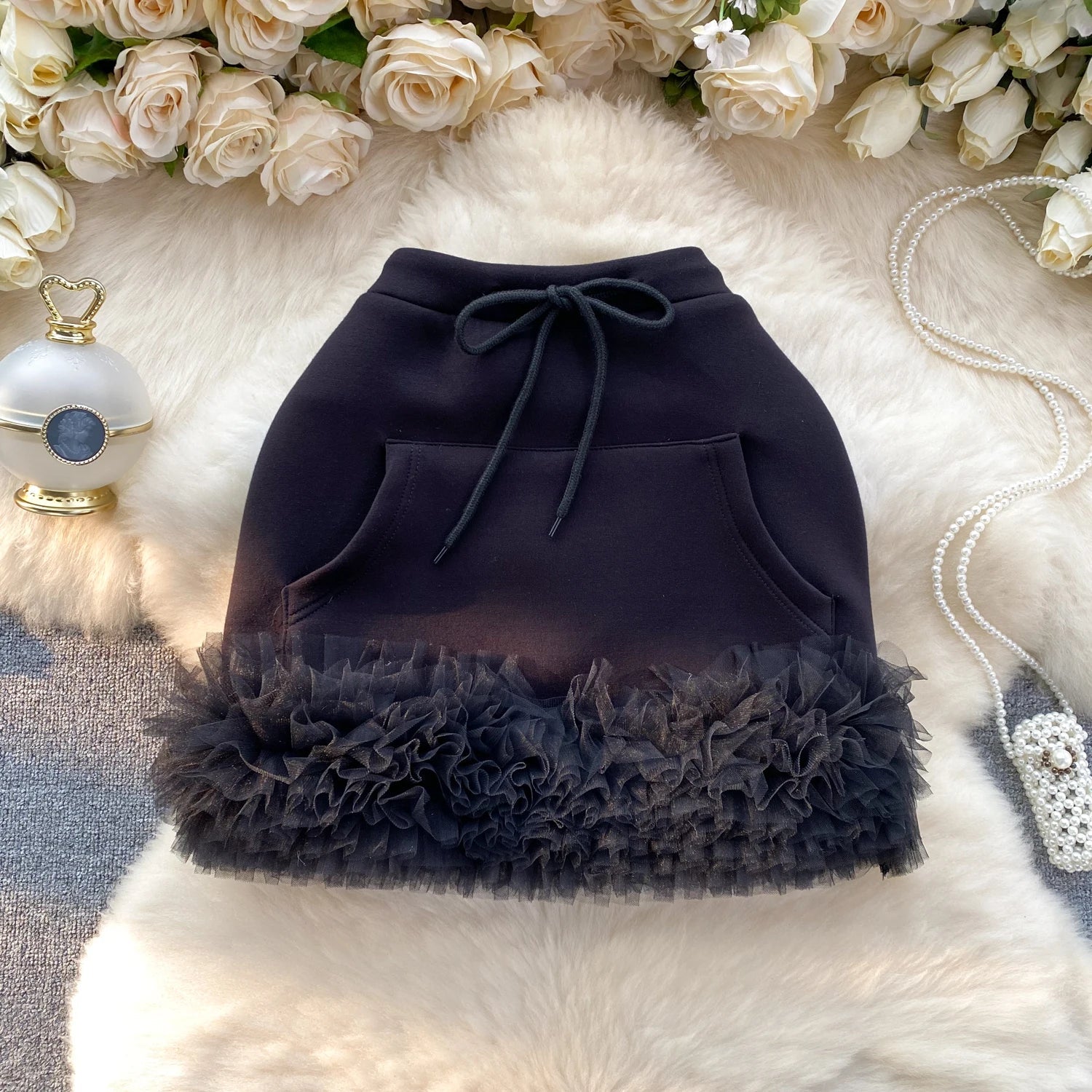 Sweater Skirt with Ballerina Ruffles - American Thistle Sweater Skirt with Ballerina Ruffles