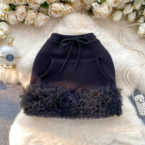 Sweater Skirt with Ballerina Ruffles - American Thistle Sweater Skirt with Ballerina Ruffles