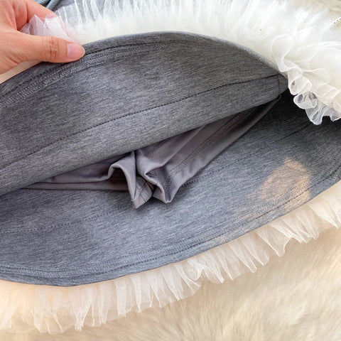 Sweater Skirt with Ballerina Ruffles - American Thistle Sweater Skirt with Ballerina Ruffles