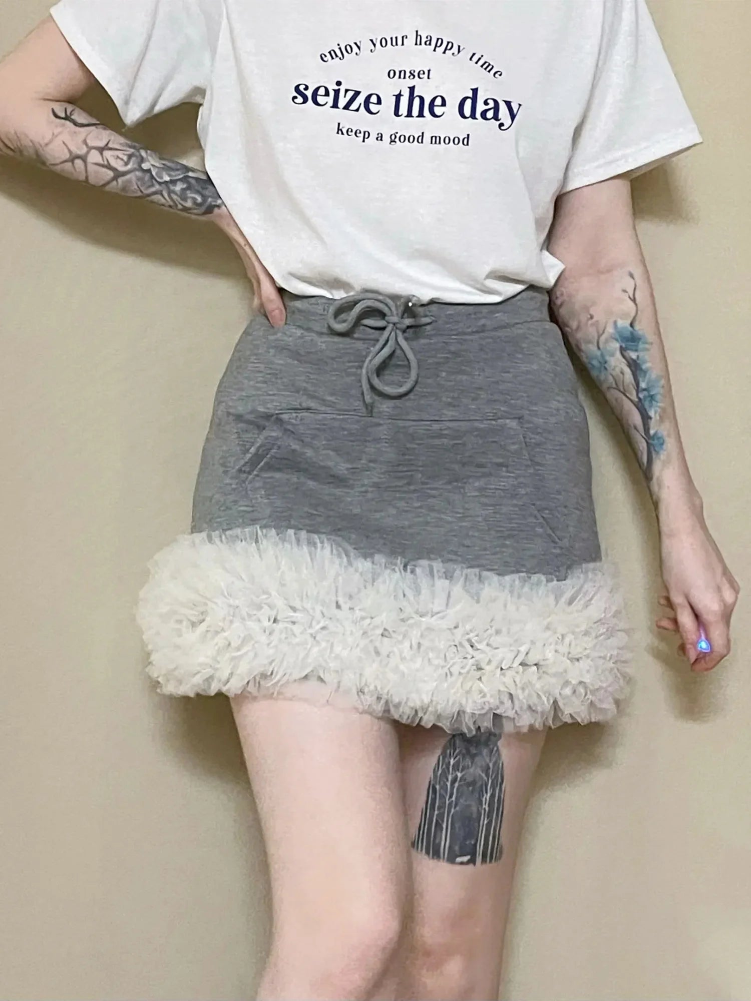 Sweater Skirt with Ballerina Ruffles - American Thistle Sweater Skirt with Ballerina Ruffles