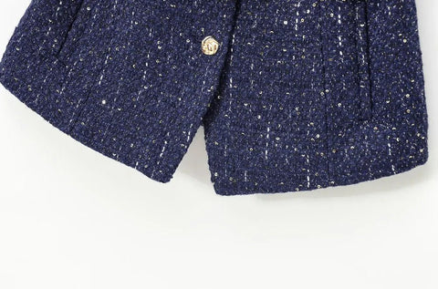 Tweed Waistcoat with Belt, O Neck, Sleeveless, Front Button, Female Outerwear, Chic Tops - American Thistle Tweed Waistcoat with Belt, O Neck, Sleeveless, Front Button, Female Outerwear, Chic Tops