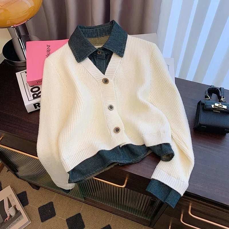 Two - Piece knitted Cardigan Sweater Woman's - American Thistle Two - Piece knitted Cardigan Sweater Woman's