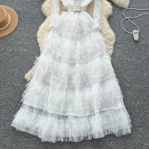 Vintage Beaded Long Sleeve Elegant Dress with high Collar - American Thistle Vintage Beaded Long Sleeve Elegant Dress with high Collar