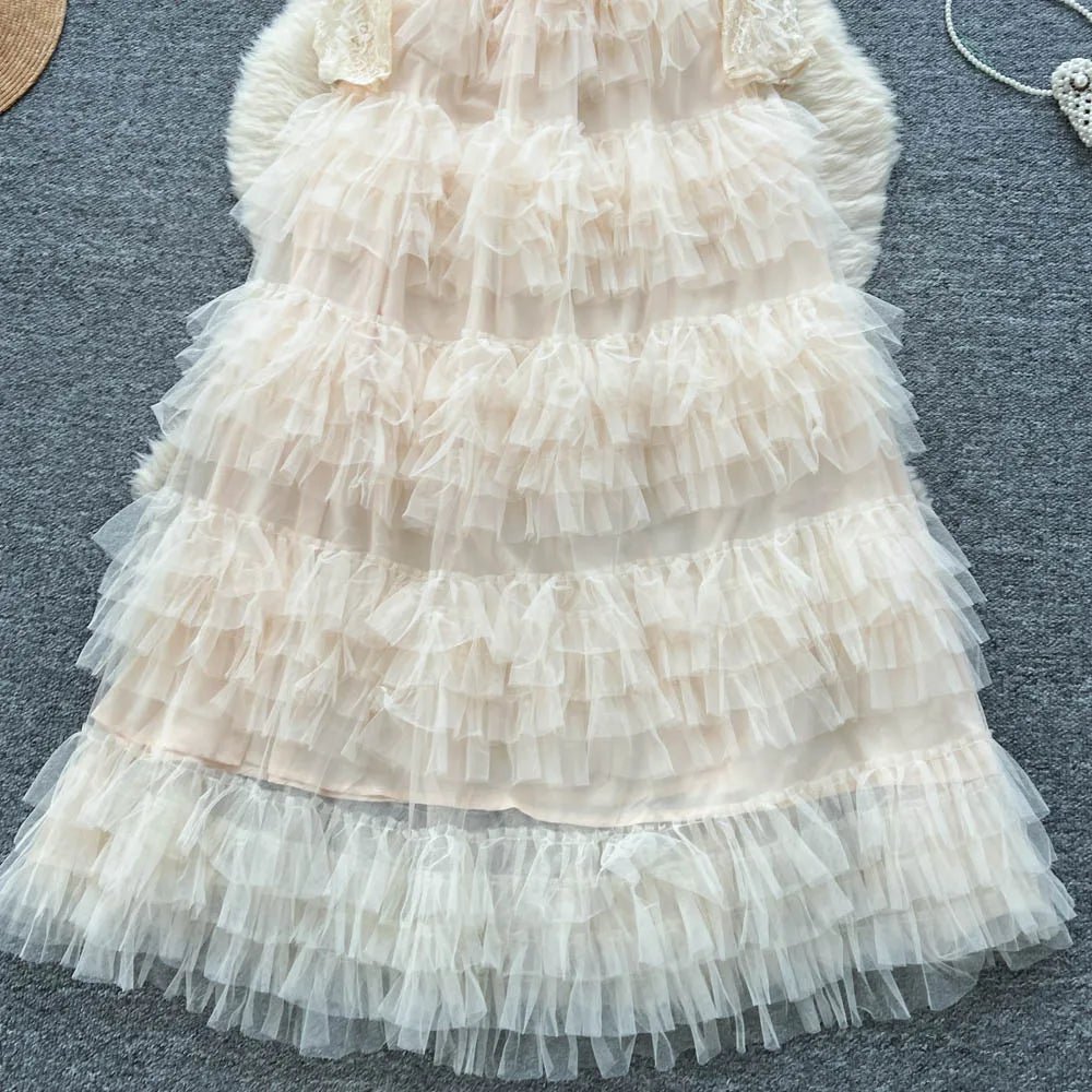 Vintage Beaded Long Sleeve Elegant Dress with high Collar - American Thistle Vintage Beaded Long Sleeve Elegant Dress with high Collar