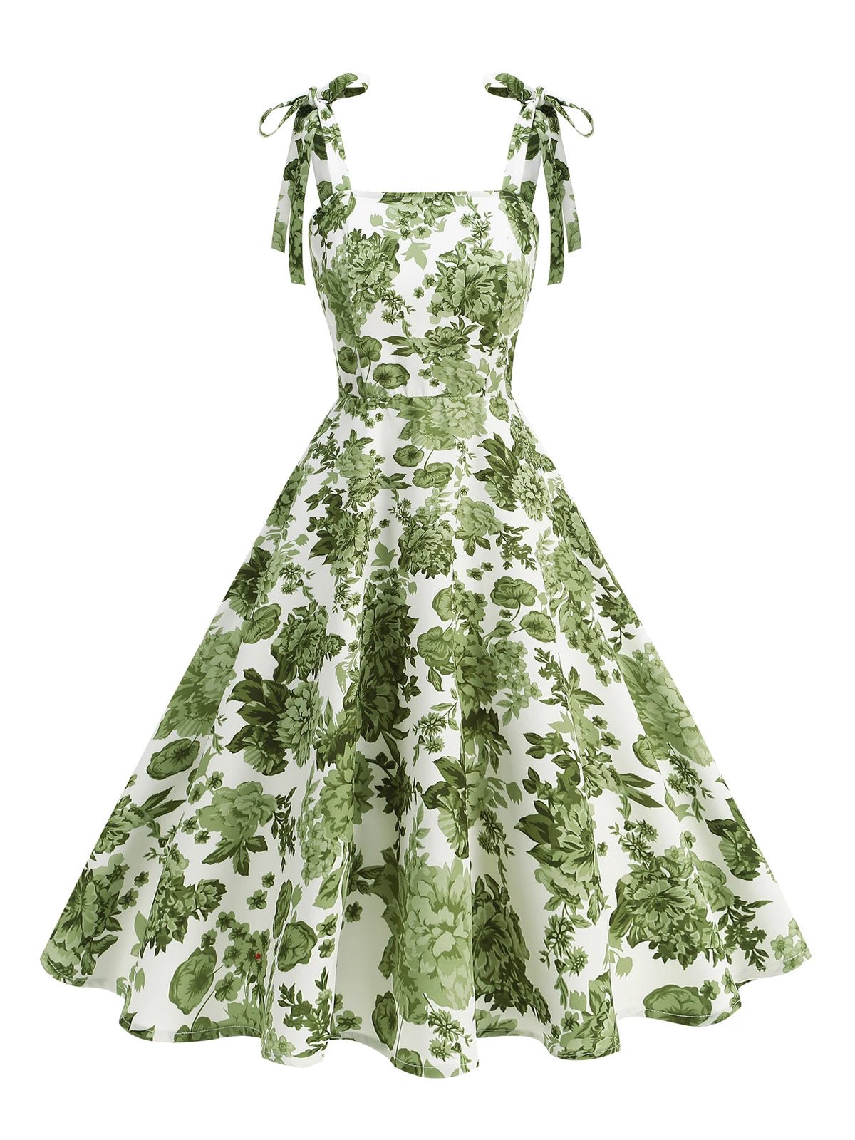 Vintage Knot Straps Summer Dress Flare Floral Print Backless Swing Dresses - American Thistle Vintage Knot Straps Summer Dress Flare Floral Print Backless Swing Dresses