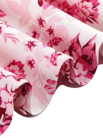 Vintage Knot Straps Summer Dress Flare Floral Print Backless Swing Dresses - American Thistle Vintage Knot Straps Summer Dress Flare Floral Print Backless Swing Dresses