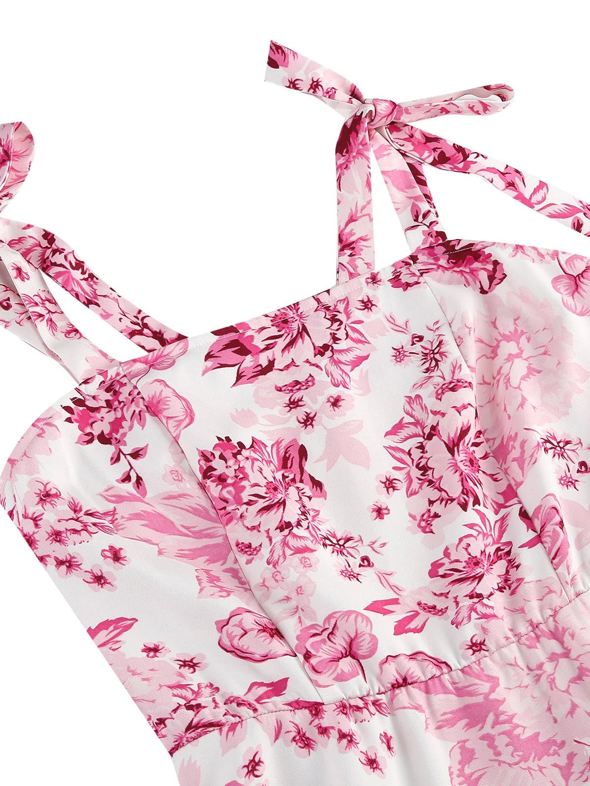 Vintage Knot Straps Summer Dress Flare Floral Print Backless Swing Dresses - American Thistle Vintage Knot Straps Summer Dress Flare Floral Print Backless Swing Dresses