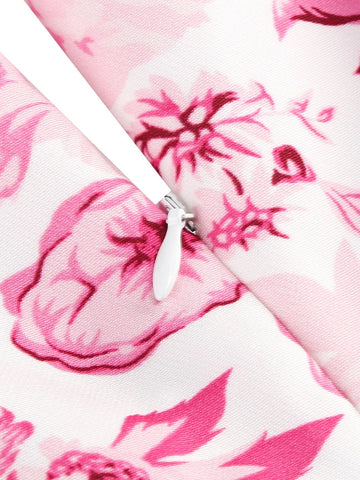 Vintage Knot Straps Summer Dress Flare Floral Print Backless Swing Dresses - American Thistle Vintage Knot Straps Summer Dress Flare Floral Print Backless Swing Dresses