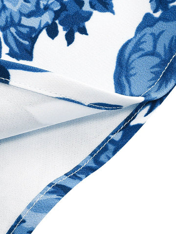 Vintage Knot Straps Summer Dress Flare Floral Print Backless Swing Dresses - American Thistle Vintage Knot Straps Summer Dress Flare Floral Print Backless Swing Dresses