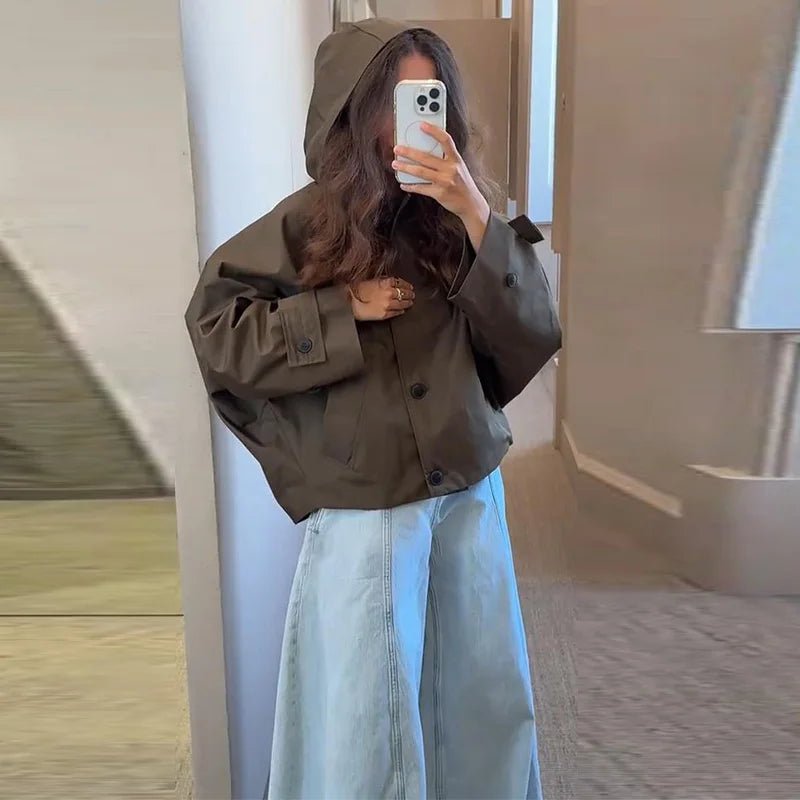 Vintage Plaid Reversible Two - Way Coat Women Oversize Single Breasted Pocket Loose Jacket - American Thistle Vintage Plaid Reversible Two - Way Coat Women Oversize Single Breasted Pocket Loose Jacket