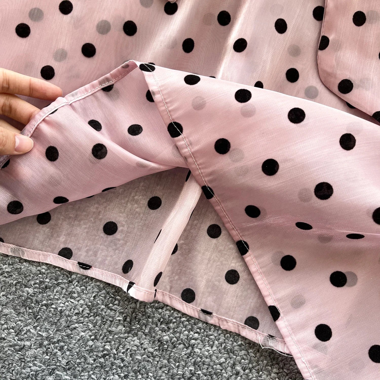 Vintage Polka Dot Tops Puff Sleeve Bow Lace Up Design Blouses - American Thistle Vintage Polka Dot Tops Puff Sleeve Bow Lace Up Design Blouses