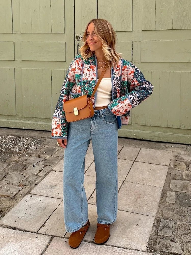 Vintage Print Patchwork Cotton Woman Coats - American Thistle Vintage Print Patchwork Cotton Woman Coats