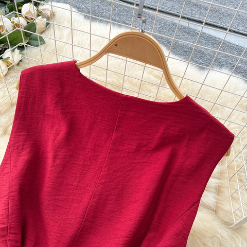 Vintage Solid Two Piece Suits V Neck Single Breasted Slim Tops with High Waist Long Pants - American Thistle Vintage Solid Two Piece Suits V Neck Single Breasted Slim Tops with High Waist Long Pants