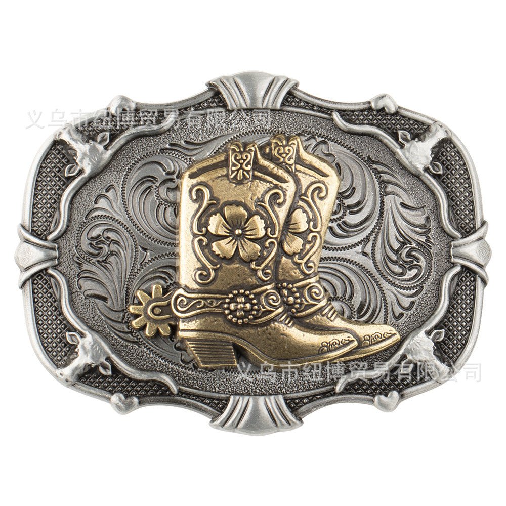 Vintage Western Denim Boots Belt Buckle Alloy Cow Head - American ThistleVintage Western Denim Boots Belt Buckle Alloy Cow Head