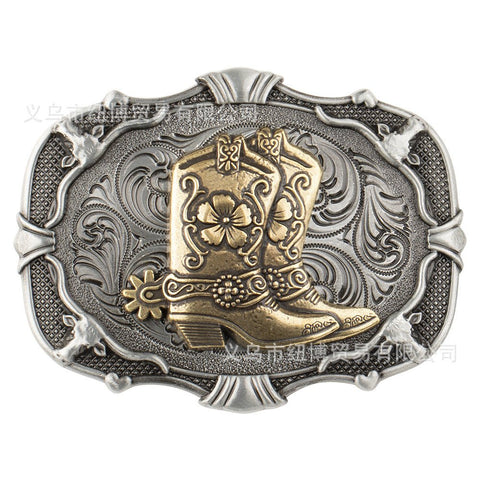 Vintage Western Denim Boots Belt Buckle Alloy Cow Head - American ThistleVintage Western Denim Boots Belt Buckle Alloy Cow Head