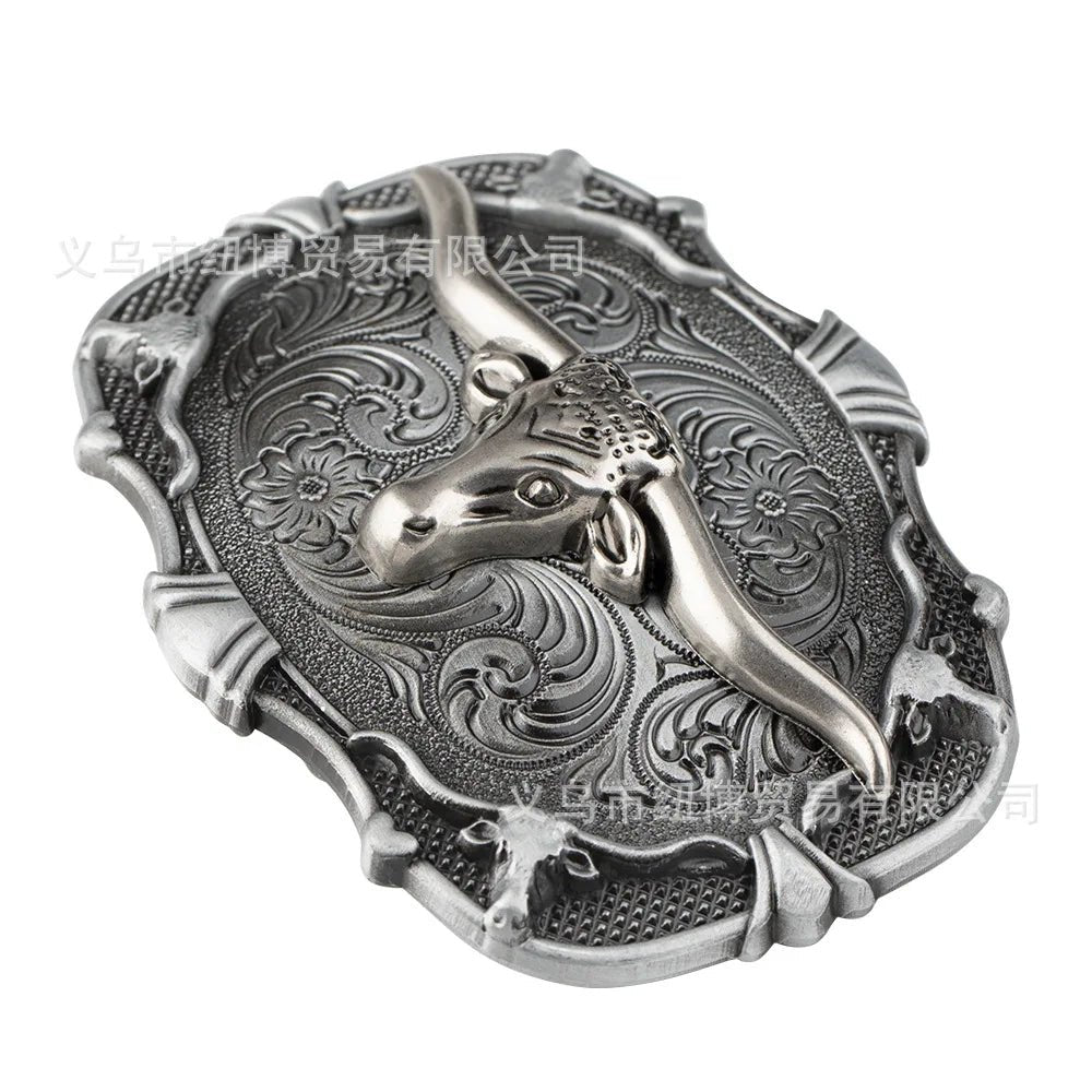 Vintage Western Denim Boots Belt Buckle Alloy Cow Head - American ThistleVintage Western Denim Boots Belt Buckle Alloy Cow Head