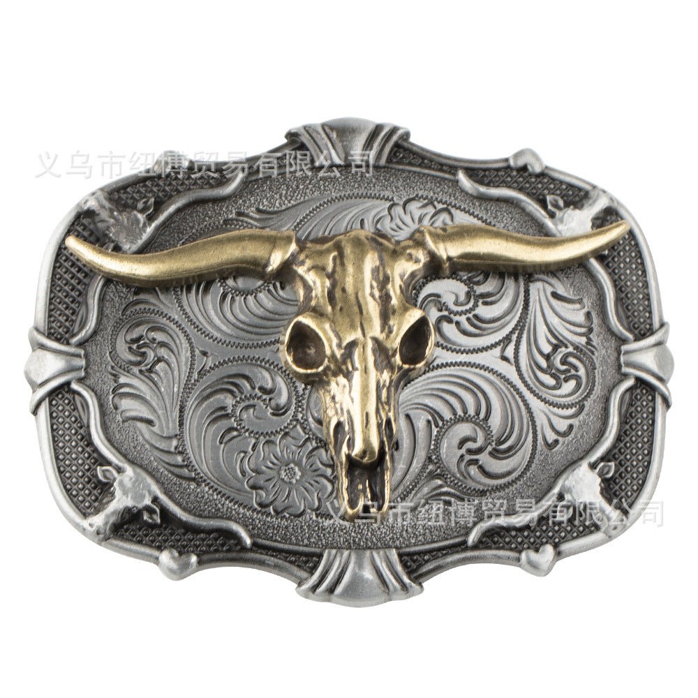 Vintage Western Denim Boots Belt Buckle Alloy Cow Head - American ThistleVintage Western Denim Boots Belt Buckle Alloy Cow Head