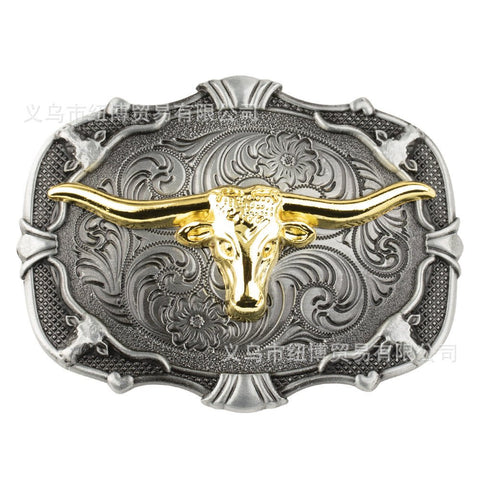 Vintage Western Denim Boots Belt Buckle Alloy Cow Head - American ThistleVintage Western Denim Boots Belt Buckle Alloy Cow Head