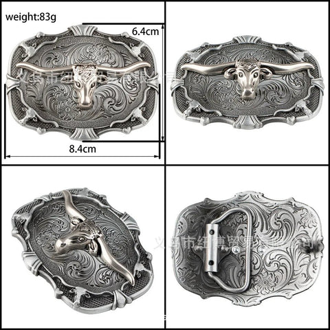 Vintage Western Denim Boots Belt Buckle Alloy Cow Head - American ThistleVintage Western Denim Boots Belt Buckle Alloy Cow Head