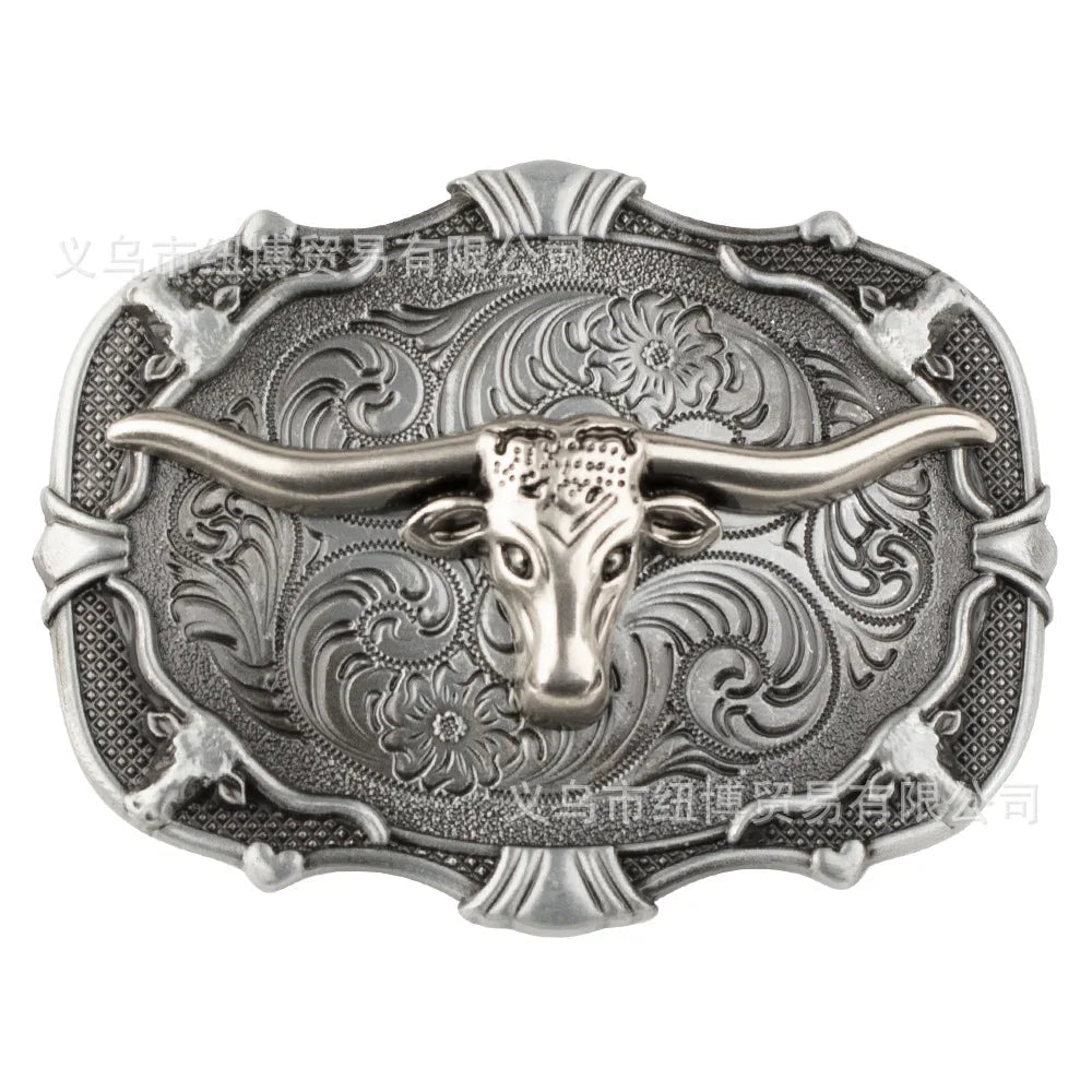 Vintage Western Denim Boots Belt Buckle Alloy Cow Head - American ThistleVintage Western Denim Boots Belt Buckle Alloy Cow Head