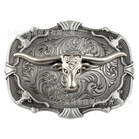 Vintage Western Denim Boots Belt Buckle Alloy Cow Head - American ThistleVintage Western Denim Boots Belt Buckle Alloy Cow Head