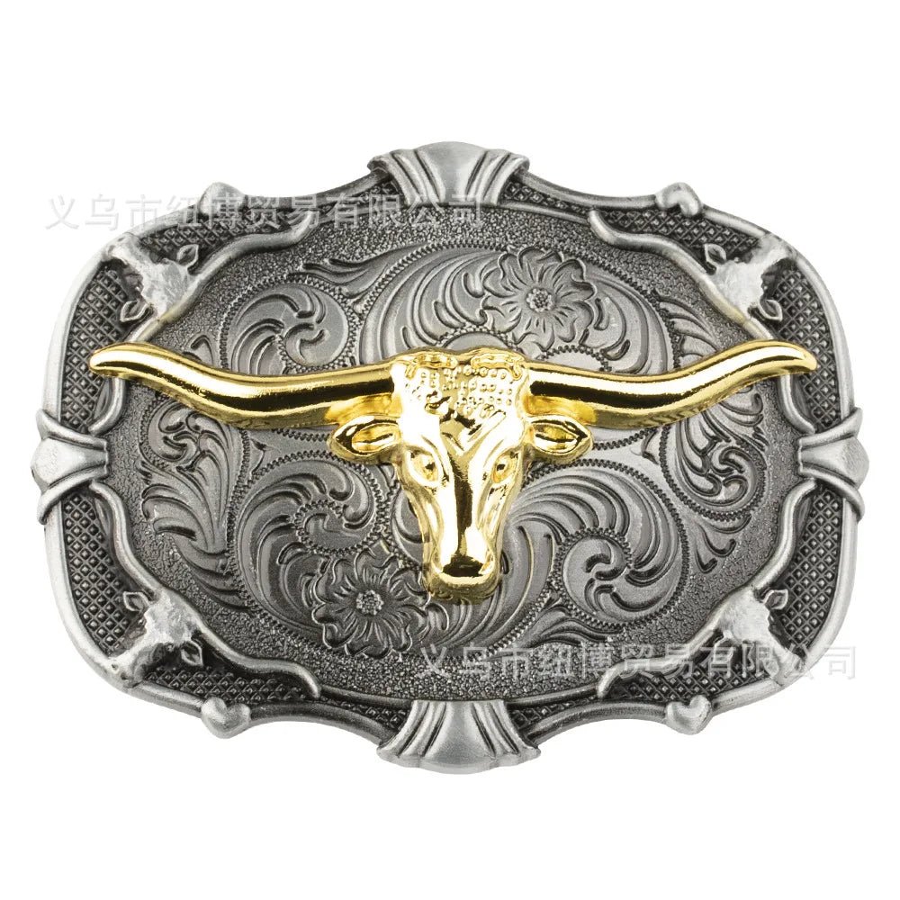 Vintage Western Denim Boots Belt Buckle Alloy Cow Head - American ThistleVintage Western Denim Boots Belt Buckle Alloy Cow Head