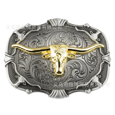 Vintage Western Denim Boots Belt Buckle Alloy Cow Head - American ThistleVintage Western Denim Boots Belt Buckle Alloy Cow Head