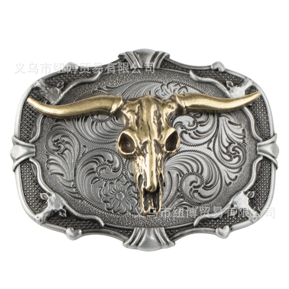 Vintage Western Denim Boots Belt Buckle Alloy Cow Head - American ThistleVintage Western Denim Boots Belt Buckle Alloy Cow Head
