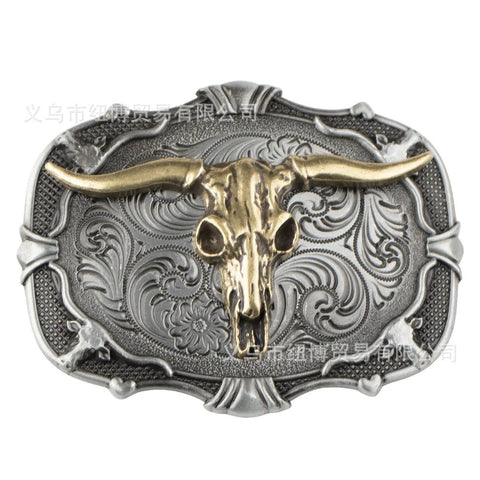 Vintage Western Denim Boots Belt Buckle Alloy Cow Head - American ThistleVintage Western Denim Boots Belt Buckle Alloy Cow Head