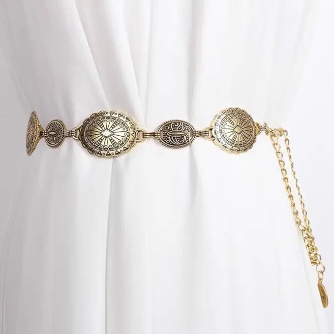 Western Belts for Women Metal Chain Belt Cowgirl Country Chain Belts Adjustable Dresses Jeans - American ThistleWestern Belts for Women Metal Chain Belt Cowgirl Country Chain Belts Adjustable Dresses Jeans