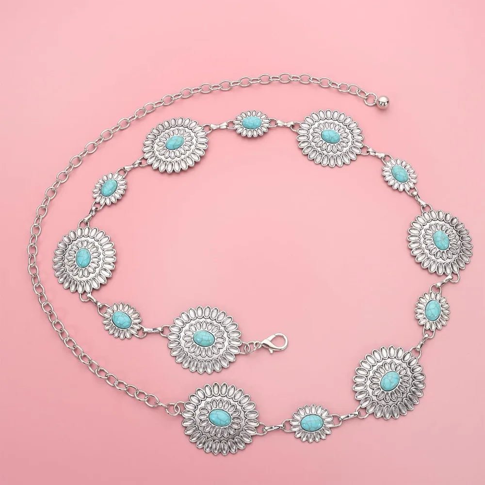 Western Belts for Women Metal Chain Belt Cowgirl Country Chain Belts Adjustable Dresses Jeans - American ThistleWestern Belts for Women Metal Chain Belt Cowgirl Country Chain Belts Adjustable Dresses Jeans