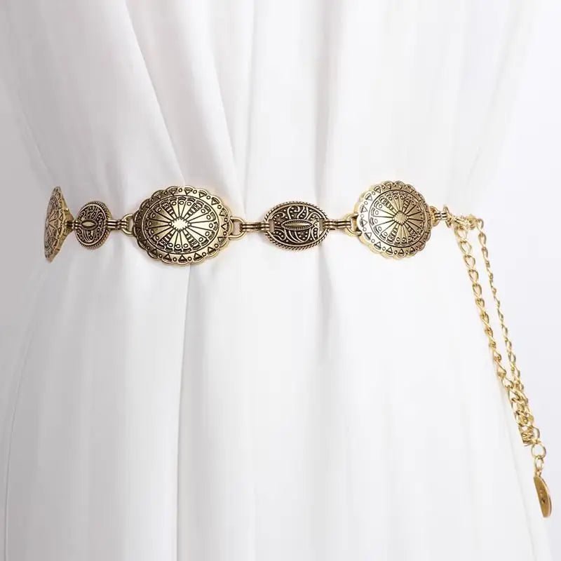 Western Belts for Women Metal Chain Belt Cowgirl Country Chain Belts Adjustable Dresses Jeans - American ThistleWestern Belts for Women Metal Chain Belt Cowgirl Country Chain Belts Adjustable Dresses Jeans