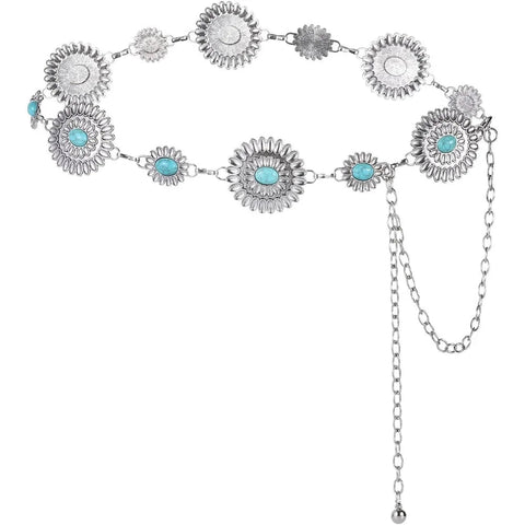 Western Belts for Women Metal Chain Belt Cowgirl Country Chain Belts Adjustable Dresses Jeans - American ThistleWestern Belts for Women Metal Chain Belt Cowgirl Country Chain Belts Adjustable Dresses Jeans