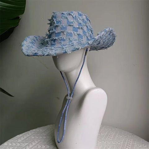 Western ethnic style cowboy hat tassel cowboy series fashion heart shape strap western cowboy hat - American ThistleWestern ethnic style cowboy hat tassel cowboy series fashion heart shape strap western cowboy hat