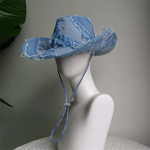 Western ethnic style cowboy hat tassel cowboy series fashion heart shape strap western cowboy hat - American ThistleWestern ethnic style cowboy hat tassel cowboy series fashion heart shape strap western cowboy hat