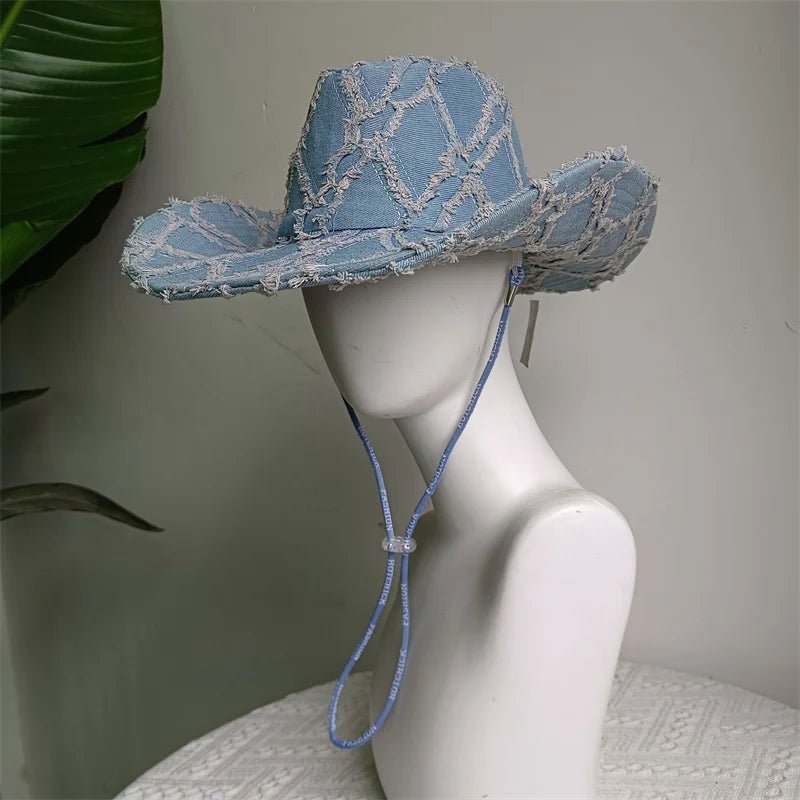 Western ethnic style cowboy hat tassel cowboy series fashion heart shape strap western cowboy hat - American ThistleWestern ethnic style cowboy hat tassel cowboy series fashion heart shape strap western cowboy hat