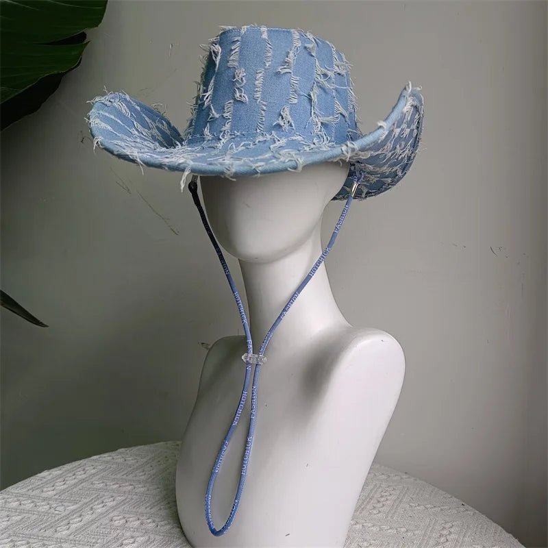 Western ethnic style cowboy hat tassel cowboy series fashion heart shape strap western cowboy hat - American ThistleWestern ethnic style cowboy hat tassel cowboy series fashion heart shape strap western cowboy hat